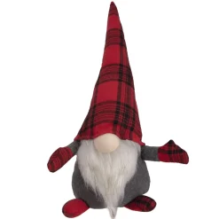13" Red And Black Plaid Gnome Christmas Figure