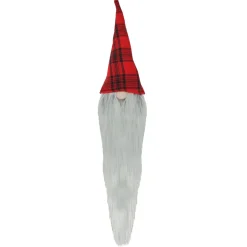 29" Red And Black Plaid Hat Hanging Christmas Gnome