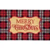 Red And Black Plaid "Merry Christmas" Rectangular Doormat 18" X 30"