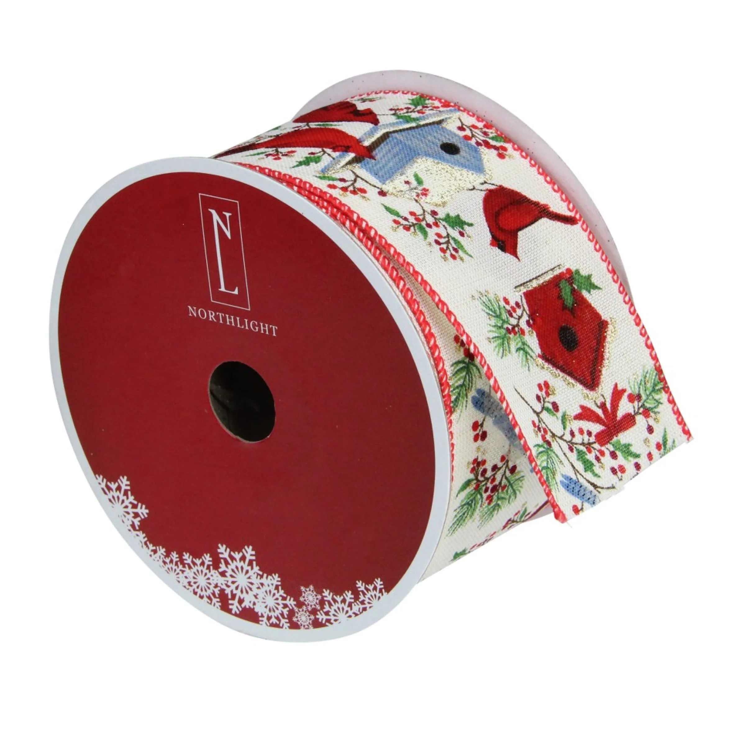 Red And Blue Cardinals With Bird Wired Craft Ribbon 2.5" X 16 Yards