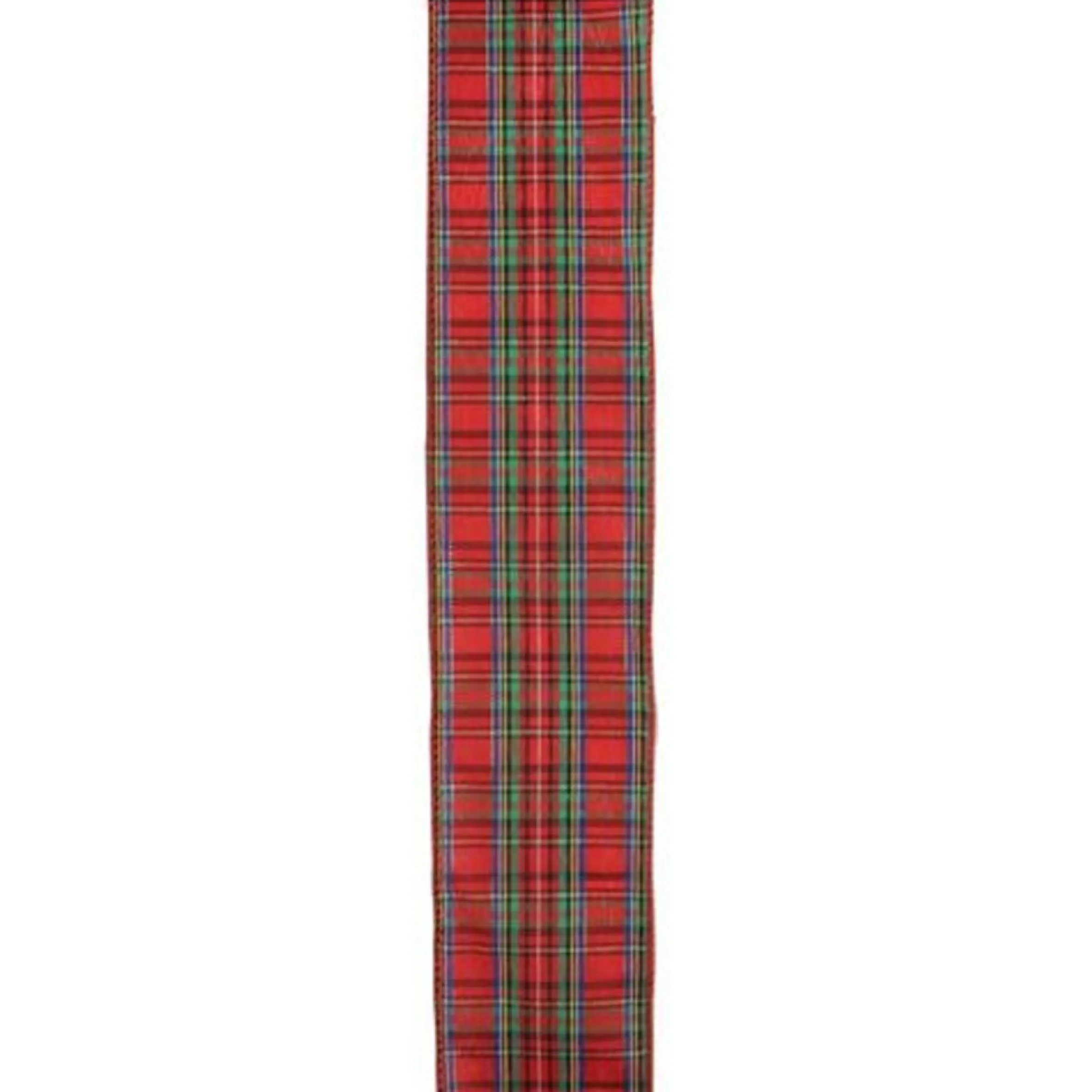 Red And Blue Plaid Wired Christmas Craft Ribbon 2.5" X 10 Yards