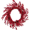 Red And Burgundy Berry Artificial Christmas Wreath, 22-Inch Unlit