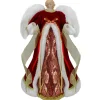 18" Red And Gold Angel In A Dress Christmas Tree Topper - Unlit