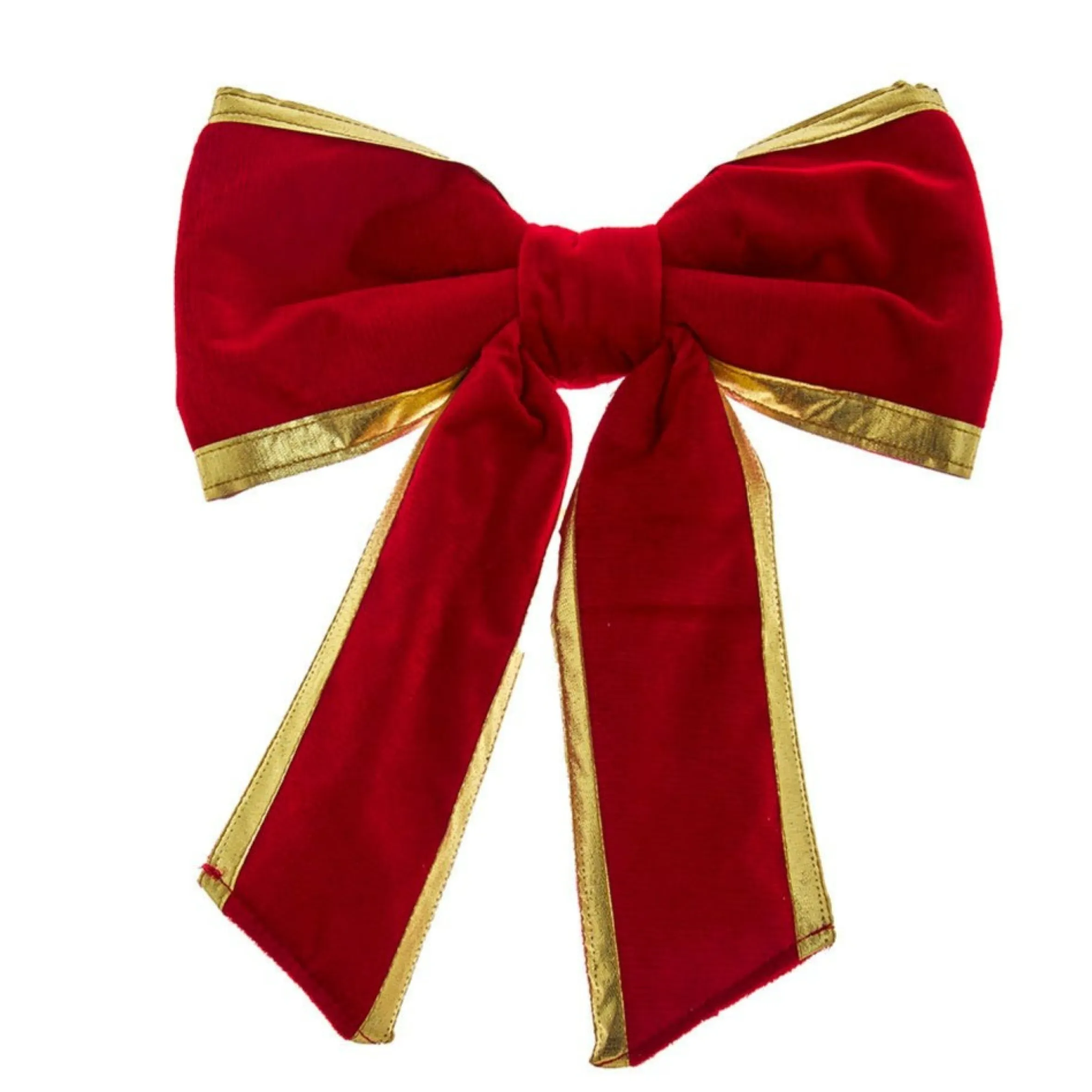12" Red And Gold Christmas Bow Ribbon