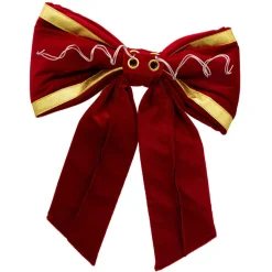 12" Red And Gold Christmas Bow Ribbon
