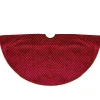 48" Red And Gold Diamond Pattern Christmas Tree Skirt