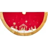 48" Red And Gold Religious Christmas Tree Skirt