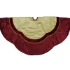 60" Red And Gold Scalloped Sequined Christmas Tree Skirt