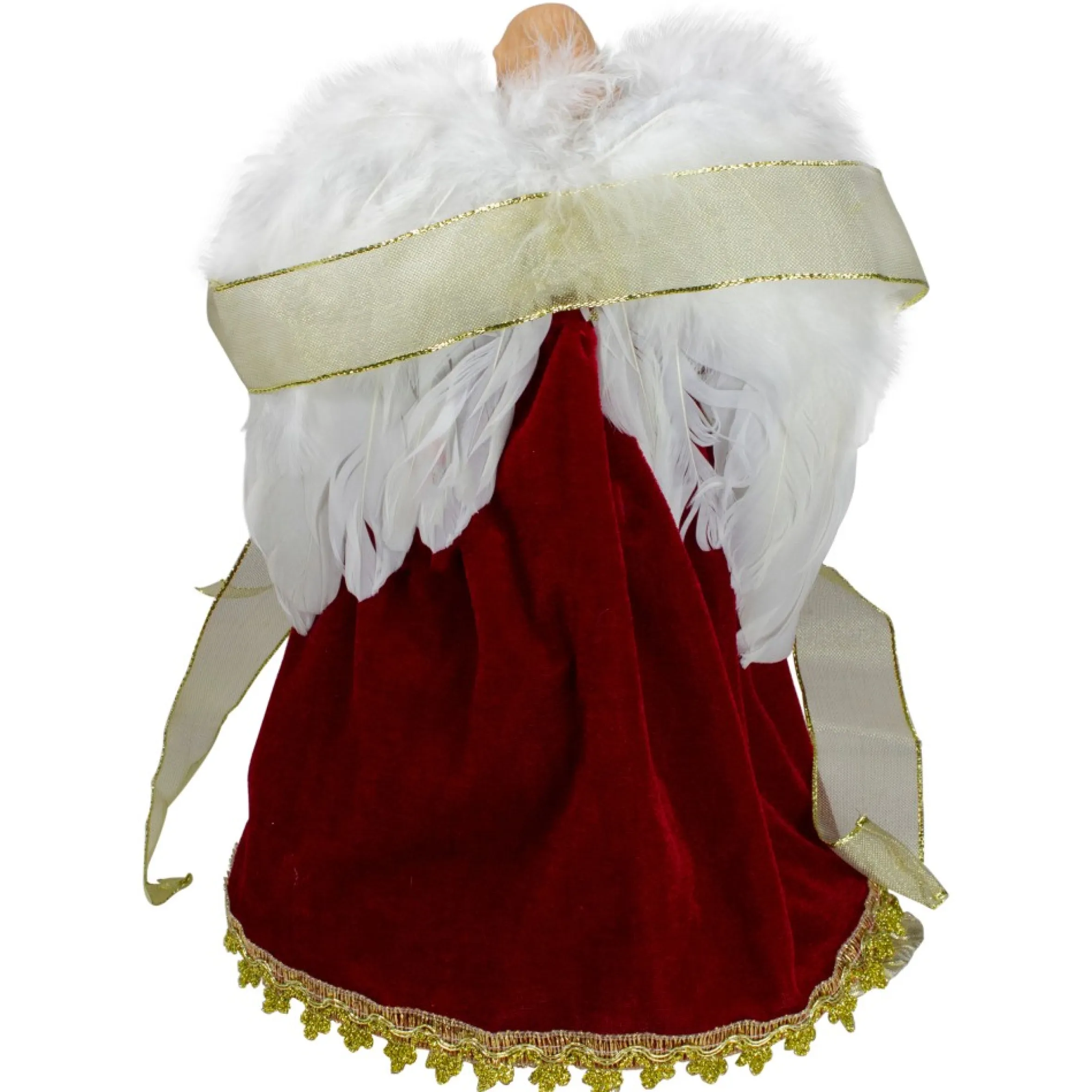 14" Red And Gold Traditional Angel Christmas Tree Topper - Unlit