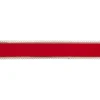 Red And Gold Velvet Christmas Wired Craft Ribbon 2.5" X 10 Yards