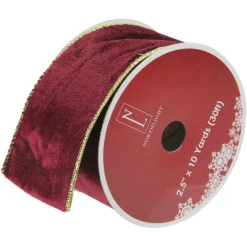 Red And Gold Wired Christmas Craft Ribbon 2.5" X 10 Yards
