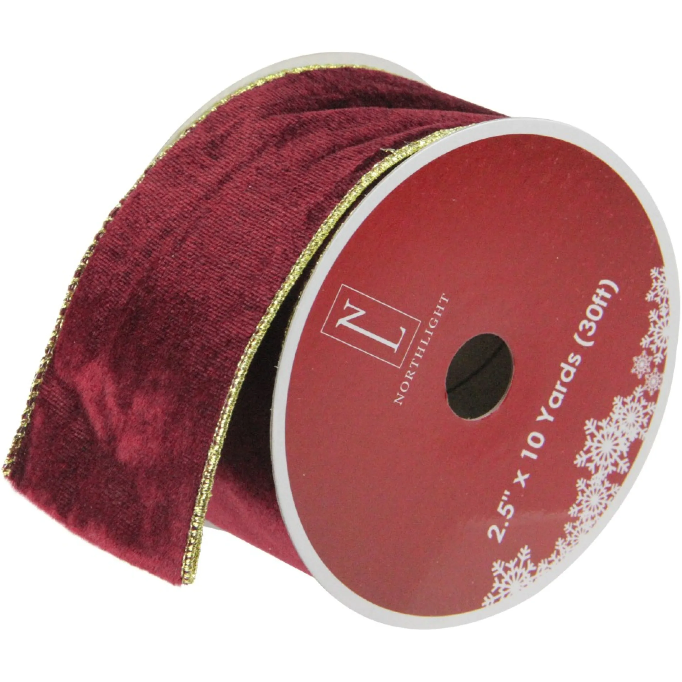 Red And Gold Wired Christmas Craft Ribbon 2.5" X 10 Yards