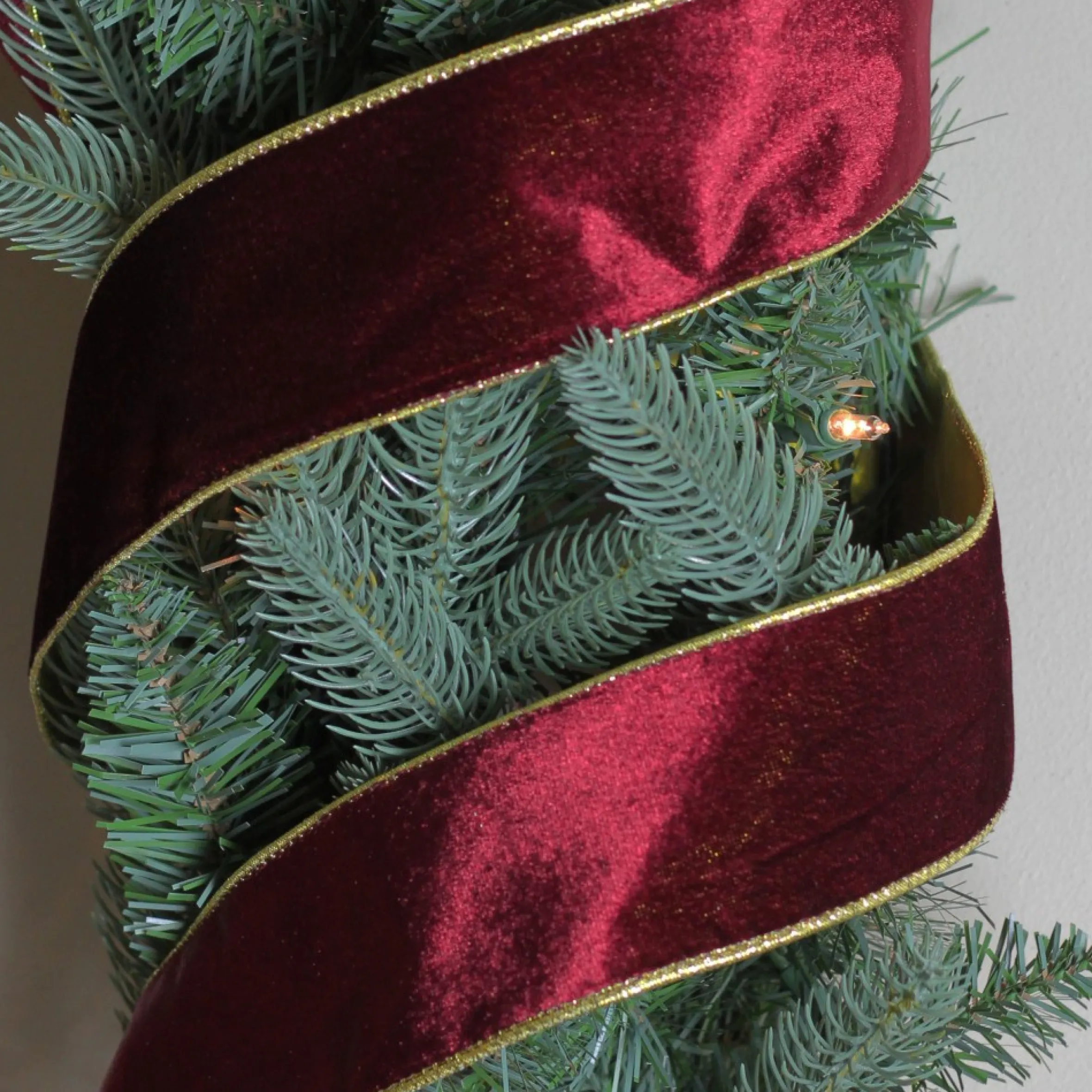 Red And Gold Wired Christmas Craft Ribbon 2.5" X 10 Yards