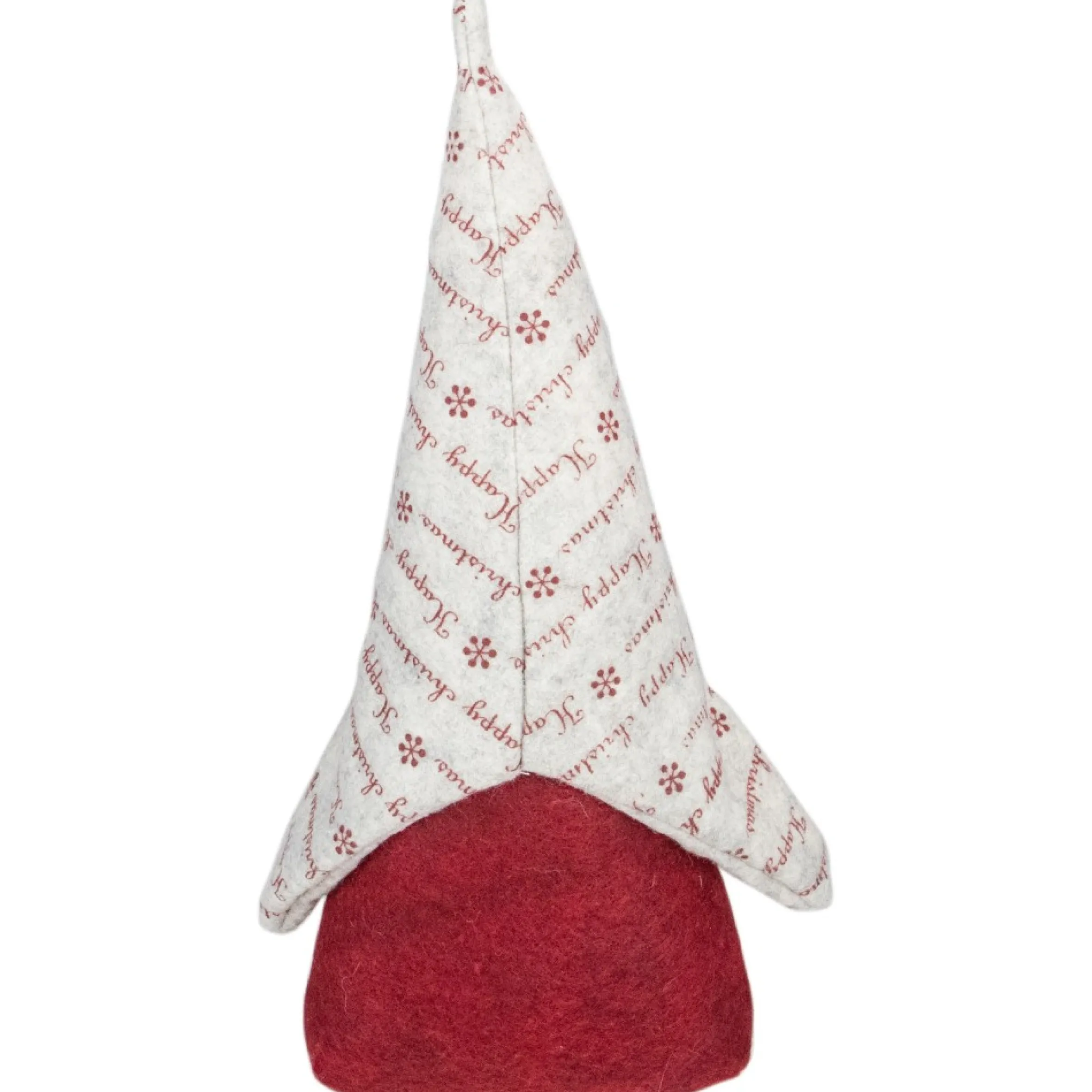 12" Red And Gray "Happy Christmas" Gnome Figure