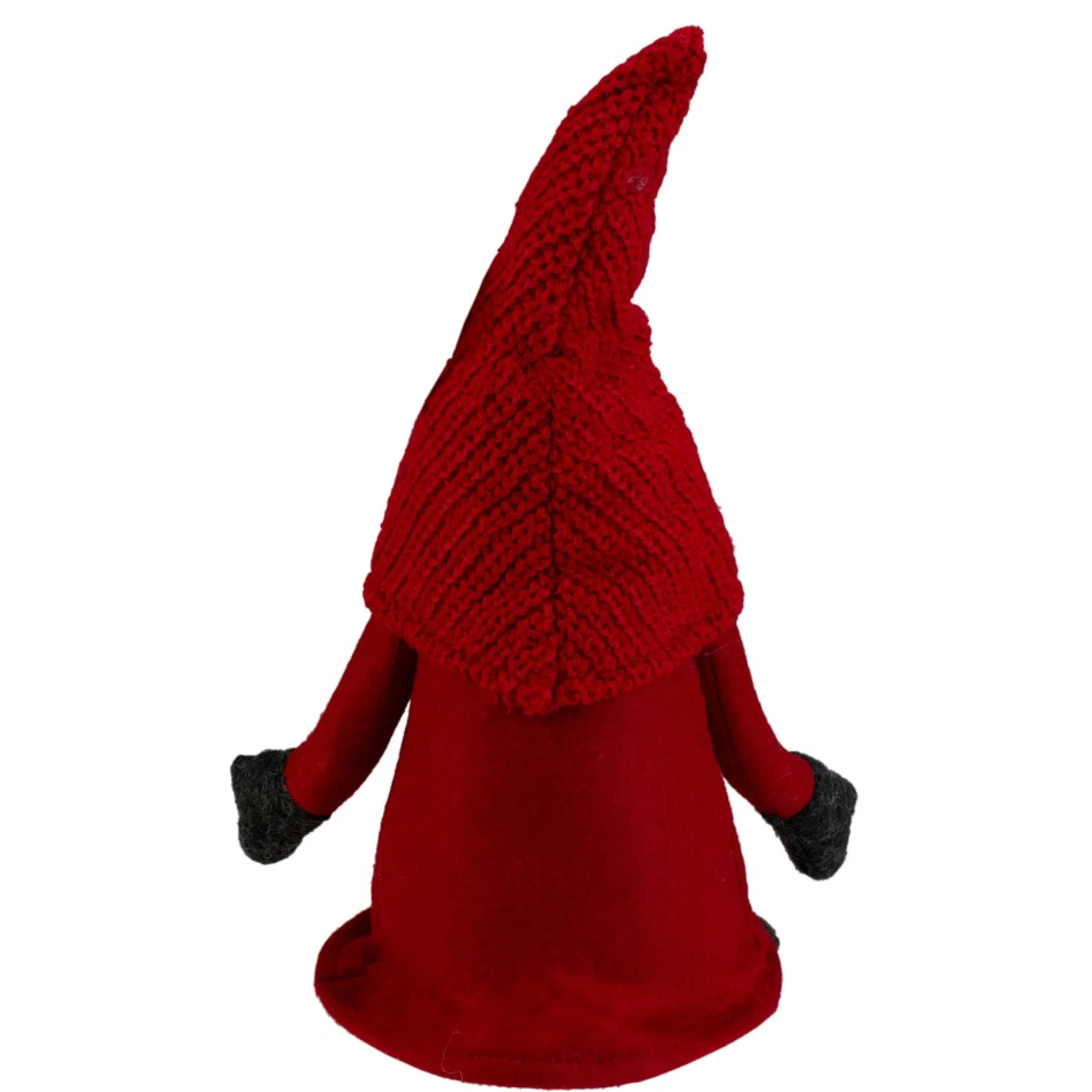 13.5" Red And Gray Portly Smiling Gnome Table Top Christmas Figure