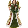 3' Red And Green Angel Commercial Size Christmas Tree Topper, Unlit