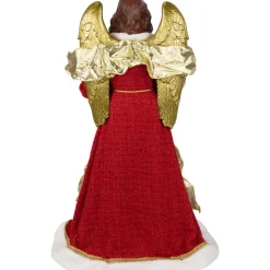 3' Red And Green Angel Commercial Size Christmas Tree Topper, Unlit