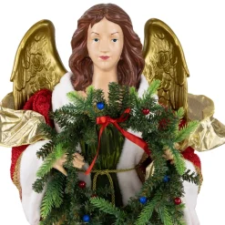 3' Red And Green Angel Commercial Size Christmas Tree Topper, Unlit