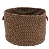 20" Red And Green Chevron Round Braided Holiday Jumbo Basket
