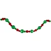 6' Red And Green 3-Finish Shatterproof Ball Christmas Garland