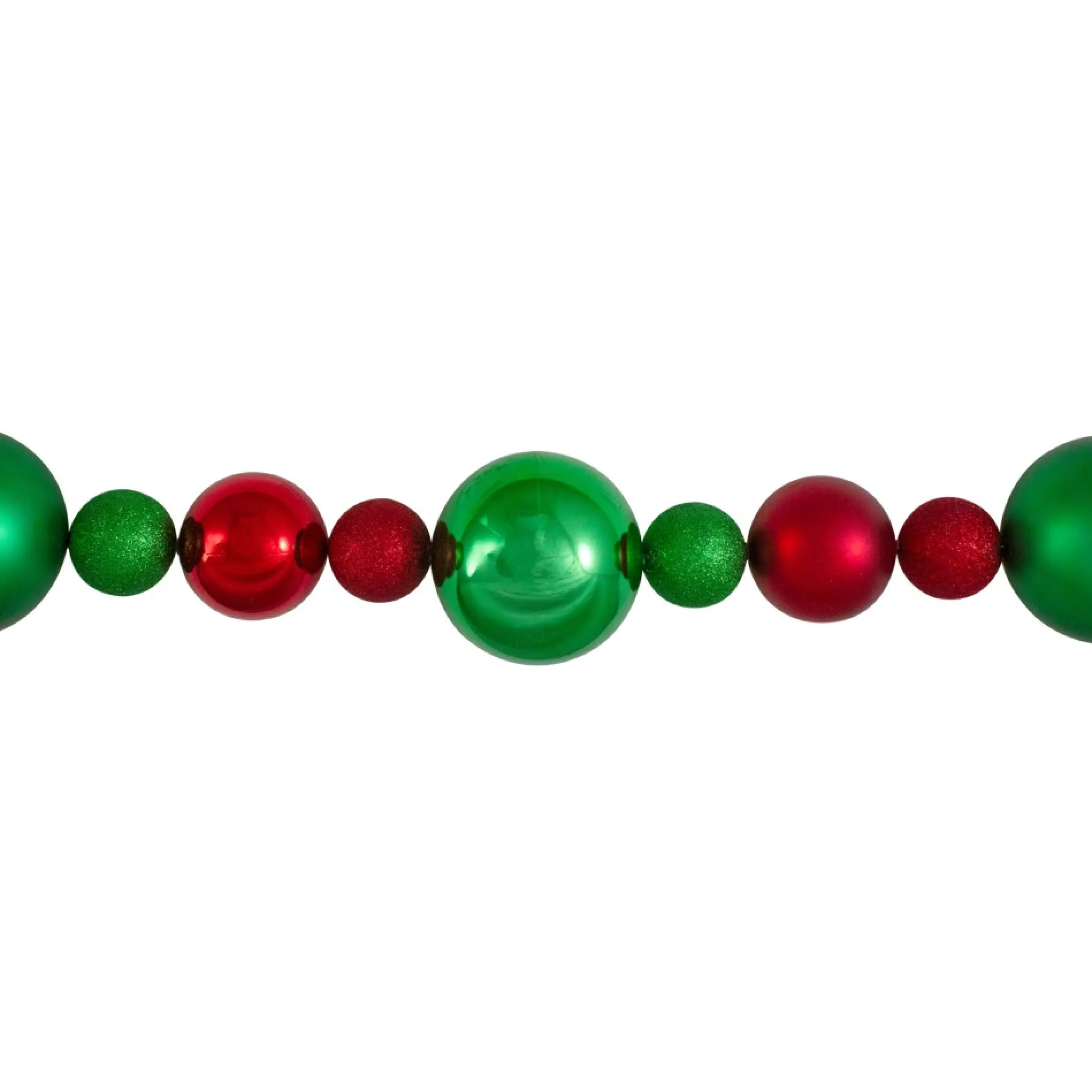 6' Red And Green 3-Finish Shatterproof Ball Christmas Garland