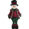 25" Red And Green Jolly Plush Boy Snowman Christmas Figure