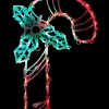 18" Red And Green Led Lighted Candy Cane Christmas Window Silhouette Decoration