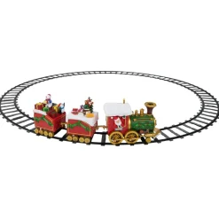 Red And Green Led Lighted Musical And Animated Christmas Train