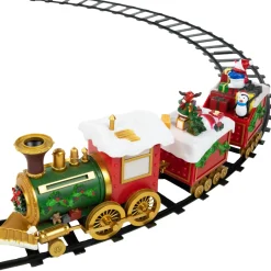 Red And Green Led Lighted Musical And Animated Christmas Train