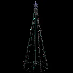 5' Red And Green Led Lighted Twinkling Christmas Tree Outdoor Decor