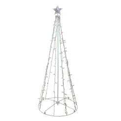 5' Red And Green Led Lighted Twinkling Christmas Tree Outdoor Decor