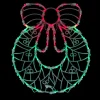 16" Red And Green Led Lighted Wreath Christmas Window Silhouette Decoration