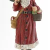 15.5" Red And Green Old World Woodland Santa Claus Figure