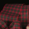 Red And Green Plaid Wired Craft Ribbon 5" X 50 Yards