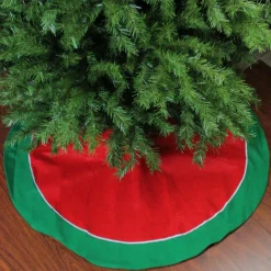 48" Red And Green Traditional Christmas Tree Skirt