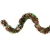 12' Red And Green Wide Cut Christmas Tinsel Garland - Unlit
