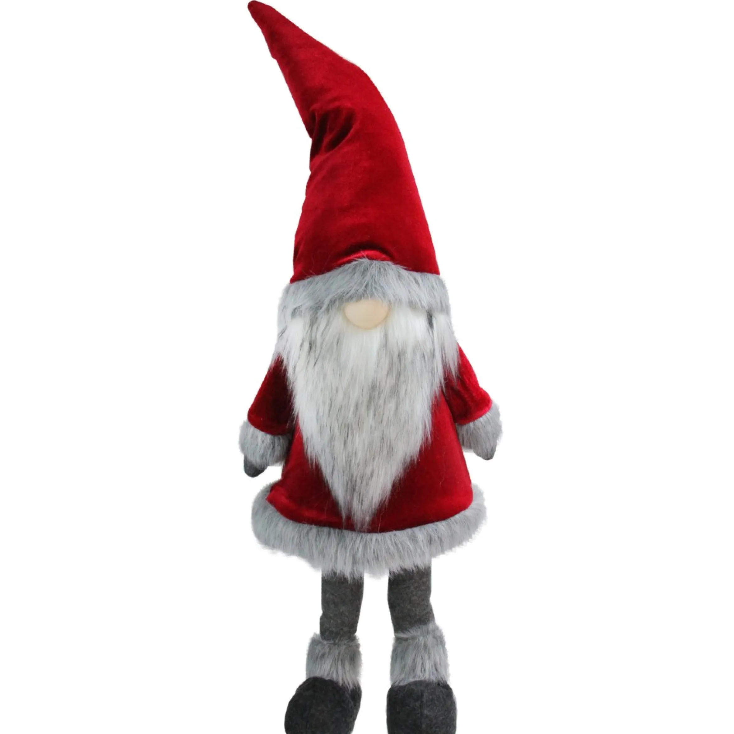 59" Red And Grey Santa Gnome Christmas Figurine