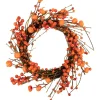 Red And Orange Berries With Mini Pumpkins Fall Harvest Wreath, 20-Inch, Unlit