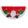 48" Red And White Applique Santa Christmas Tree Skirt
