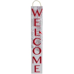 Red And White Cardinal 'Welcome' Christmas Wall Decor