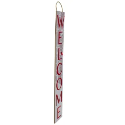 Red And White Cardinal 'Welcome' Christmas Wall Decor