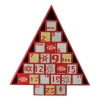14.5" Red And White Christmas Tree Advent Calendar Decor