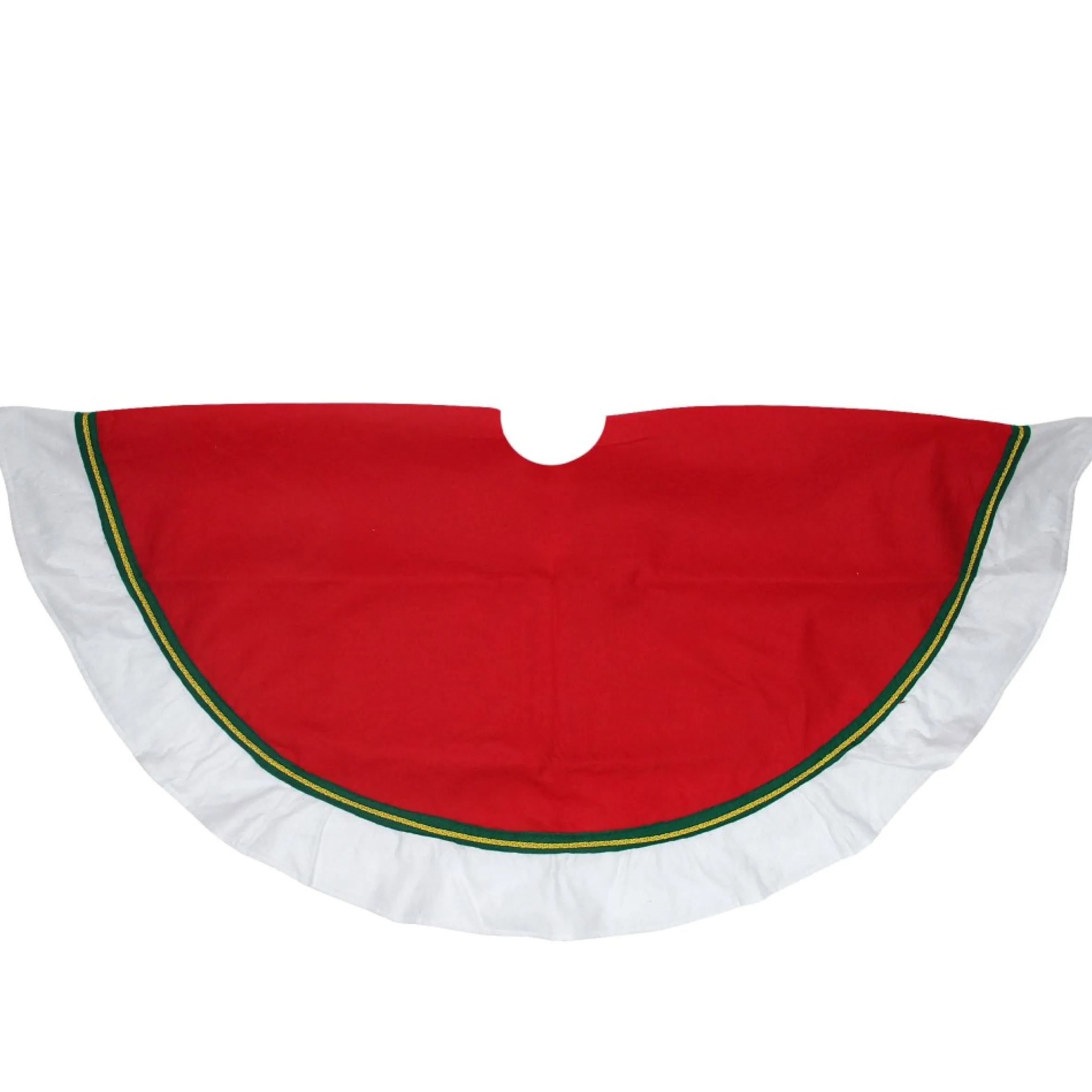 48" Red And White Contemporary Christmas Tree Skirt