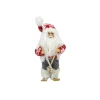 9" Red And White Frontier Reindeer Skiing Santa Claus Christmas Figurine