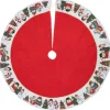 48" Red And White Jolly Snowman Christmas Tree Skirt