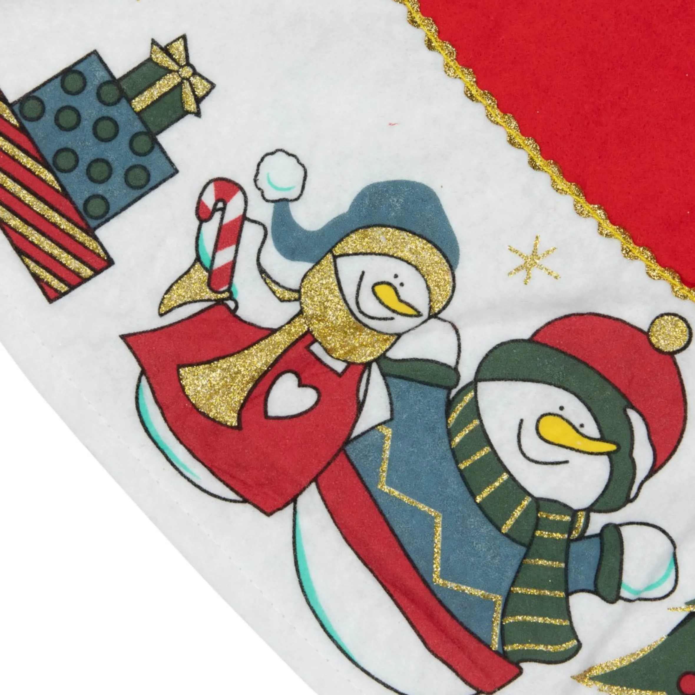 48" Red And White Jolly Snowman Christmas Tree Skirt