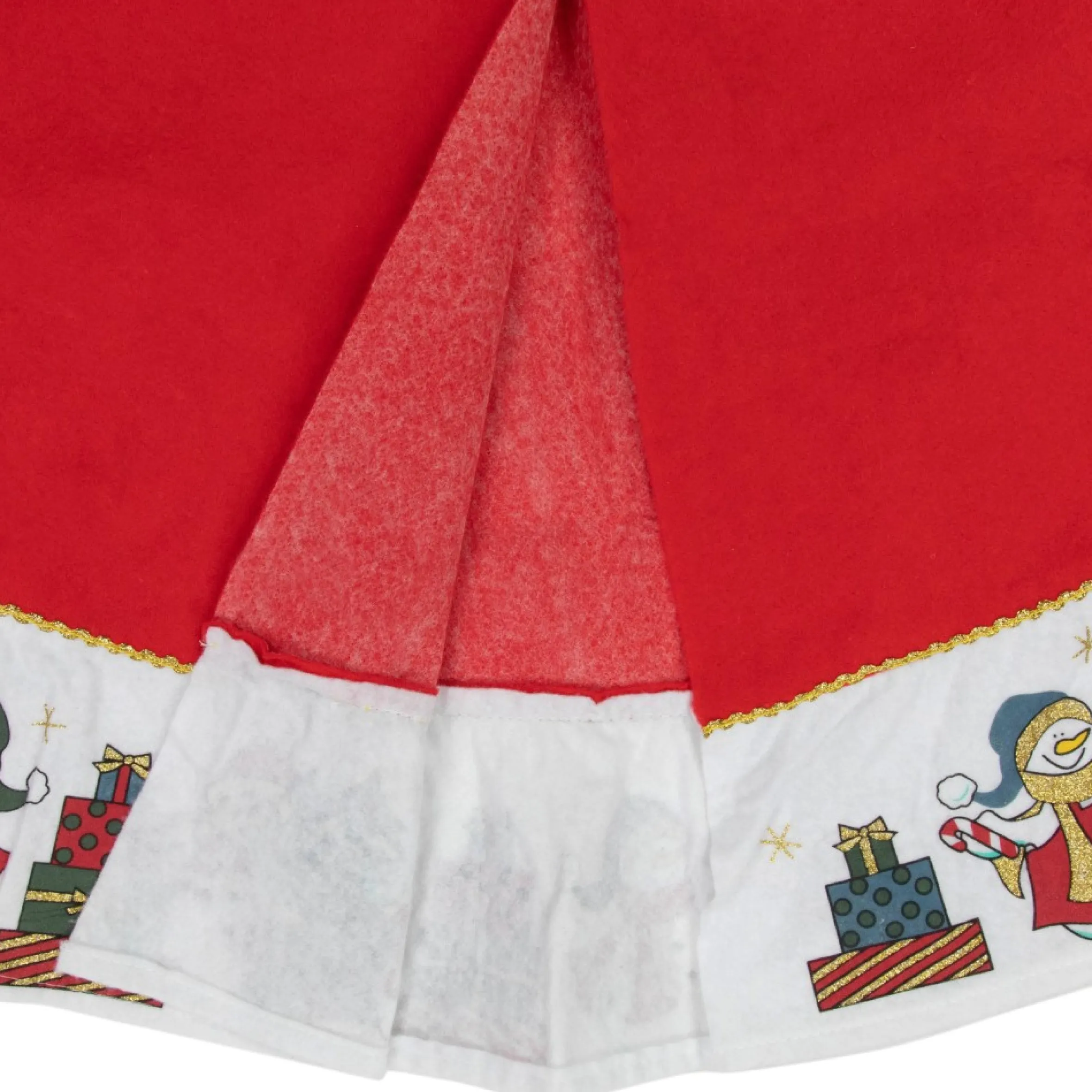 48" Red And White Jolly Snowman Christmas Tree Skirt