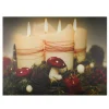 Red And White Led Lighted Flickering Candles Christmas Wall Art 11.75" X 15.75"