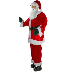 72" Red And White Life Size Plush Santa Claus Standing Christmas Figure