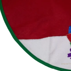 20" Red And White Loaded Sleigh In The Snow Mini Christmas Tree Skirt